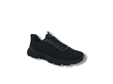 Lescon Meru Flex Erkek Siyah File Yürüyüş Koşu Spor Ayakkabı