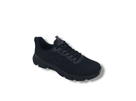 Lescon Meru Flex Erkek Siyah File Yürüyüş Koşu Spor Ayakkabı