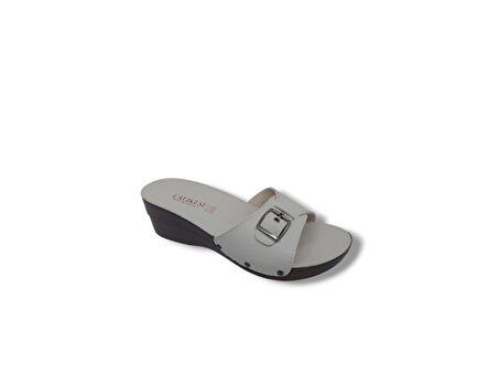 Çalıkuşu 55204 Kadın Krem Tokalı Günlük Kullanım Terlik