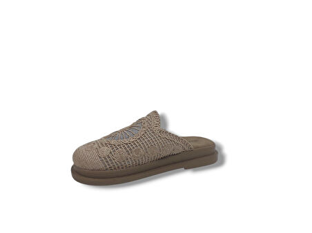 Zerhan 11706 Kadın Vizon Makrome Örgü Terlik