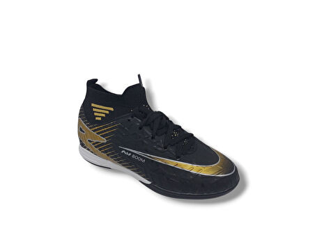 Twıngo 600 Erkek Çocuk Siyah Altın Çoraplı Halı Saha Ayakkabı