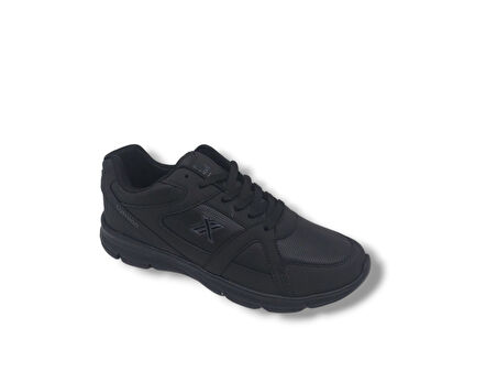 Lutton 3555 Unisex Siyah Bağcıklı Yürüyüş Koşu Büyük Numara Spor Ayakkabı 45 46 47 48