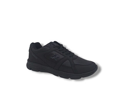Lutton 3555 Unisex Siyah Bağcıklı Yürüyüş Koşu Büyük Numara Spor Ayakkabı 45 46 47 48
