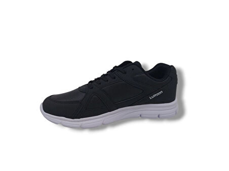 Lutton 350 Unisex Siyah Bağcıklı Yürüyüş Koşu Büyük Numara Spor Ayakkabı 45 46 47 48