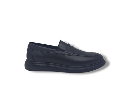Modesa 280 Erkek Siyah Hakiki Deri Loafer Ayakkabı