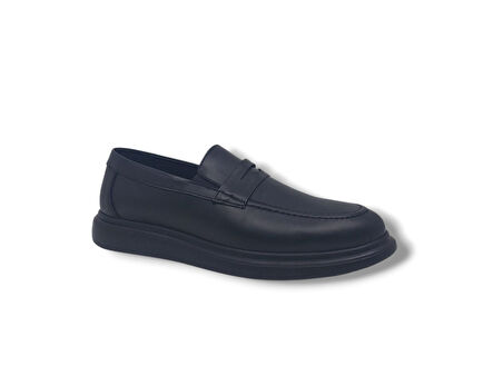 Modesa 280 Erkek Siyah Hakiki Deri Loafer Ayakkabı