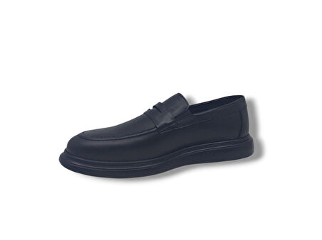 Modesa 280 Erkek Siyah Hakiki Deri Loafer Ayakkabı