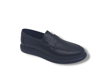 Modesa 280 Erkek Siyah Hakiki Deri Loafer Ayakkabı