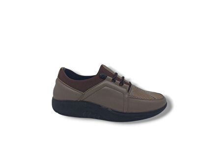 Zerhan 702 Kadın Vizon Çorap Model Jel Topuk Tabanlı Dolgu Taban Komfort Ayakkabı