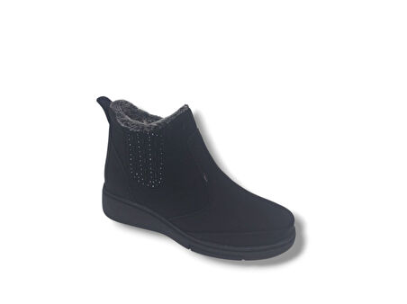 Zerhan 850 Kadın Siyah Fermuarlı Büyük Numara Bot 41 42