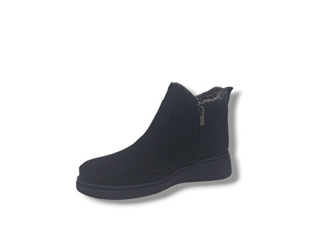 Zerhan 850 Kadın Siyah Fermuarlı Büyük Numara Bot 41 42