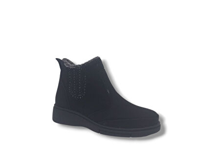 Zerhan 850 Kadın Siyah Fermuarlı Büyük Numara Bot 41 42