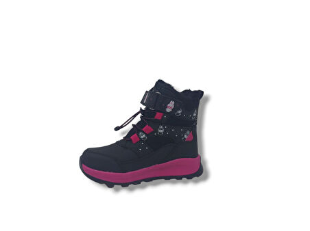 Zerhan 054 Kız Çocuk Siyah Fuşya Cırt Cırtlı Treking Bot