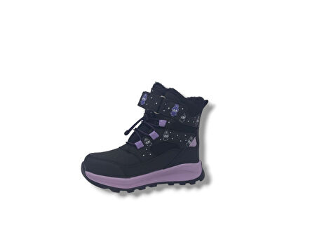 Zerhan 054 Kız Çocuk Siyah Lila Cırt Cırtlı Treking Bot