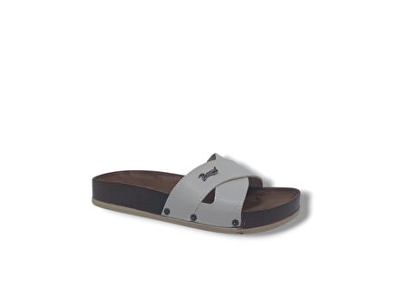 Parmi 21502 Kadın Krem Çapraz Bant Günlük Kullanım Terlik