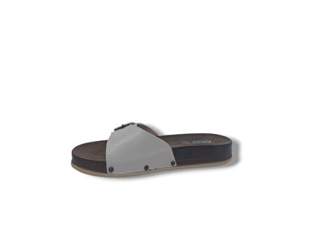 Parmi 21501 Kadın Krem Tokalı Günlük Kullanım Terlik