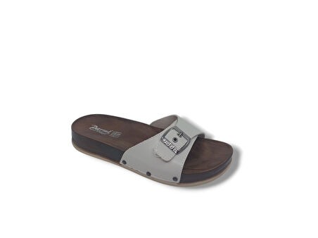 Parmi 21501 Kadın Krem Tokalı Günlük Kullanım Terlik