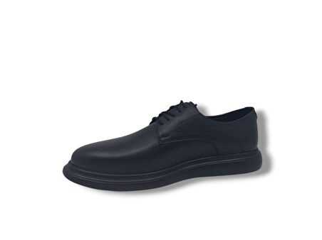 Zerhan 249 Erkek Siyah Bağcıklı Hakiki Deri Casual Ayakkabı