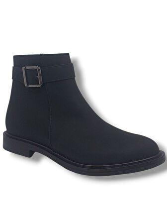 Zerhan 801 Kadın Siyah Tokalı Fermuarlı Büyük Numara Bot 41 42