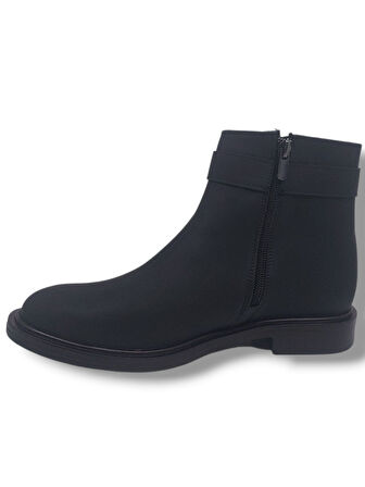 Zerhan 801 Kadın Siyah Tokalı Fermuarlı Büyük Numara Bot 41 42