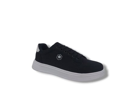 Axıon 011 Unisex Siyah Beyaz Bağcıklı Şık Keten Spor Ayakkabı