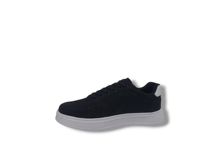 Axıon 011 Unisex Siyah Beyaz Bağcıklı Şık Keten Spor Ayakkabı