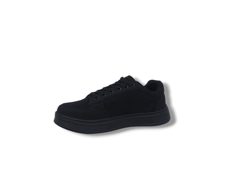 Axıon 011 Unisex Siyah Bağcıklı Şık Keten Spor Ayakkabı
