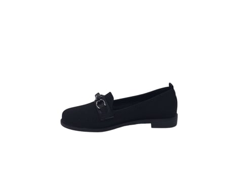 Ceylan 957 Kadın Siyah Tokalı Triko Loafer Ayakkabı