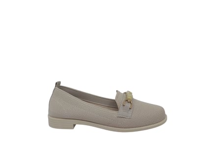 Ceylan 957 Kadın Ten Tokalı Triko Loafer Ayakkabı