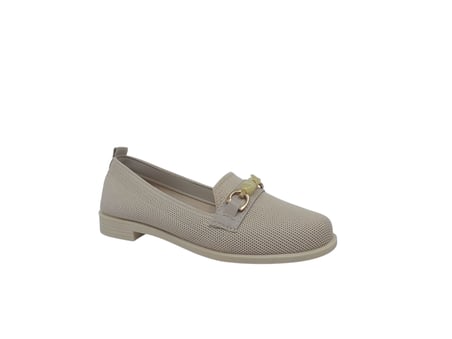Ceylan 957 Kadın Ten Tokalı Triko Loafer Ayakkabı