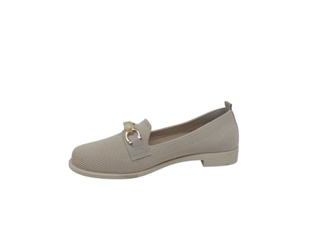 Ceylan 957 Kadın Ten Tokalı Triko Loafer Ayakkabı