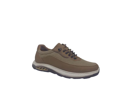 Modesa 2857 Erkek Camel File Ve Nubuk Hakiki Deri Lastik Bağcıklı Casual Ayakkabı