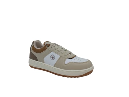 Zerhan 2100 Unisex Kum Beyaz Kahve Bağcıklı Şık Spor Ayakkabı