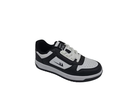 Zerhan 8555 Unisex Siyah Beyaz Bağcıklı Şık Spor Ayakkabı
