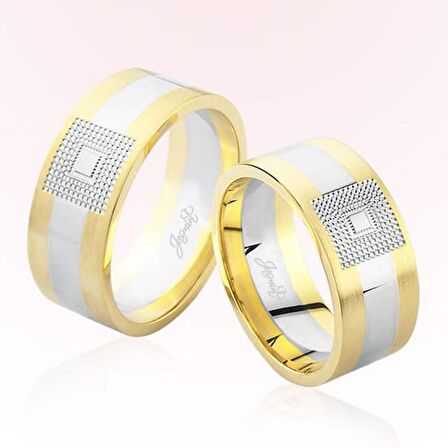 Sarı Beyaz Altın Alyans 6701