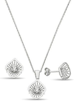 Zirkon Taşlı 925 Ayar Gümüş Set - 67018100
