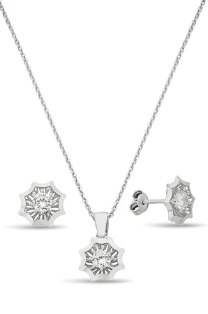 925 Ayar Gümüş Çiçek Set - 67018700