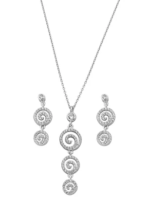 925 Ayar Gümüş Taşlı Girdap Set - 67020402