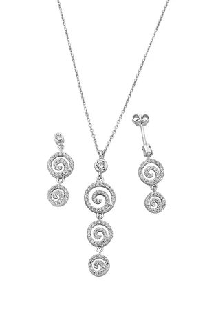 925 Ayar Gümüş Taşlı Girdap Set - 67020402