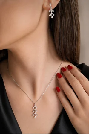 Zirkon Taşlı 925 Ayar Gümüş Set - 67021102