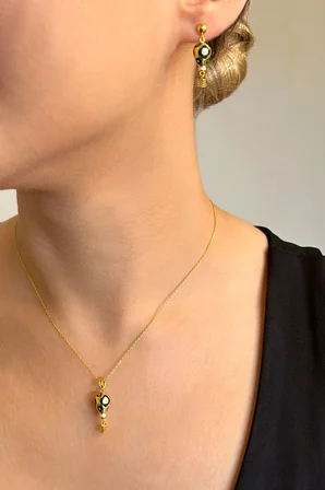 18K Altın Kaplamalı 925 Ayar Gümüş Uçan Balon Set - 67022802