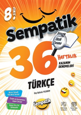 8.Sınıf Sempatik 36 Haftalık Kazanım Denemeleri Seti + LGS 900 Soruluk Kamp Maximumu