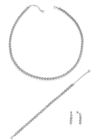 925 Ayar Gümüş Tamtur Su Yolu Üçlü Set - 67023602