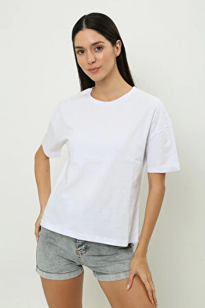 Beyaz Basic Kadın T-shirt