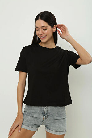 Siyah Basic Kadın T-shirt