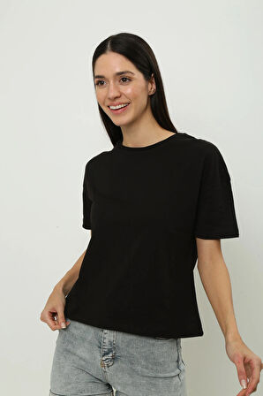 Siyah Basic Kadın T-shirt