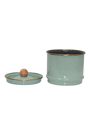 PR Home Soft Green Emaye Kavanoz