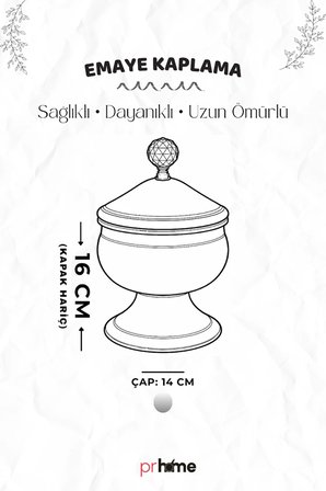 PR Home Magnolia Emaye Ayaklı Şekerlik