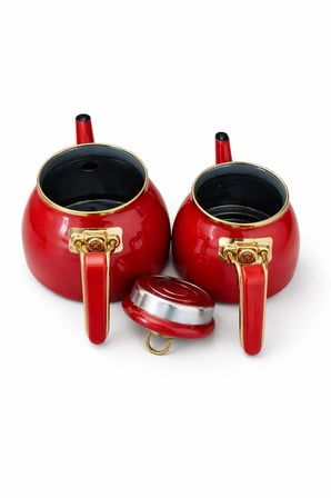 PR Home Red Rose Model Emaye Çaydanlık