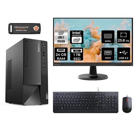 Lenovo ThinkCentre Neo 50T i7 13700 24GB 1TB SSD FDOS 12JD0008TR MASAÜSTÜ PC & 23.8" MONİTÖR